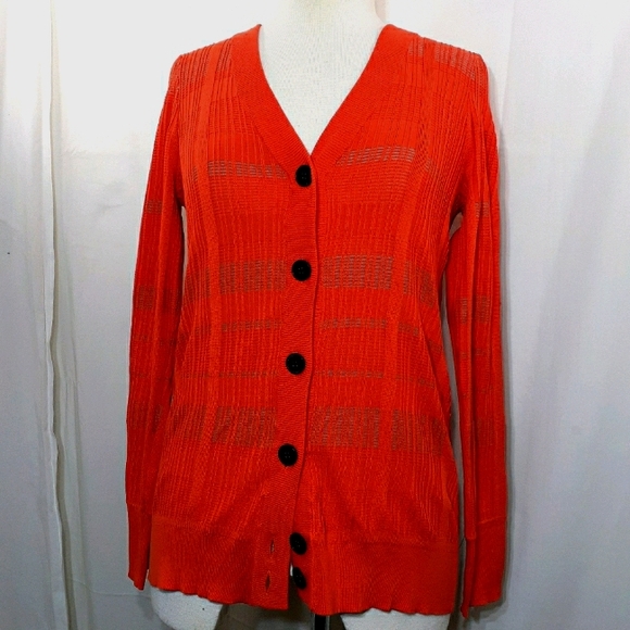 Derek Lam Sweaters - Derek Lam orange and grey button-up sweater